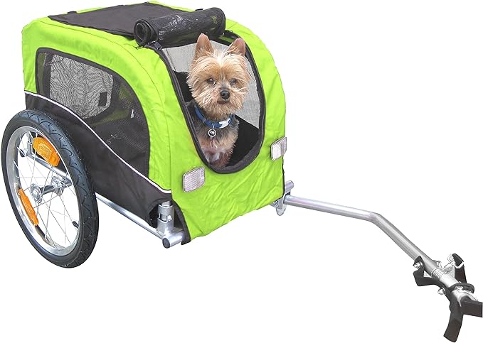 Booyah Small Dog Pet Bike Bicycle Trailer Pet Trailer Green