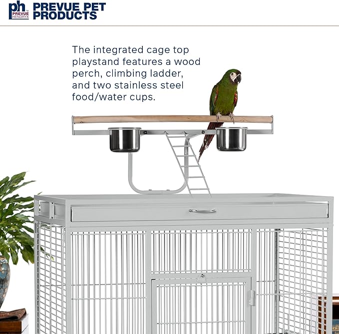 Prevue Pet Products Wrought Iron Select Bird Cage Pewter Hammertone 3151BLK