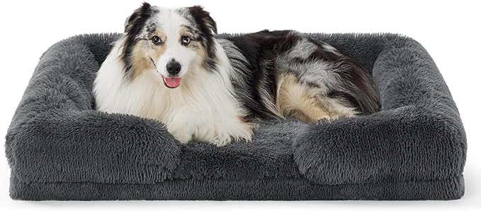 Bedsure Orthopedic Dog Bed for Extra Large Dogs - XL Washable Calming Dog Sofa Beds Large, Supportive Foam Pet Couch Bed with Removable Cover, Waterproof Lining and Nonskid Bottom, Grey