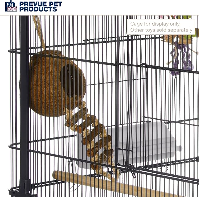 Prevue Hendryx Prevue Pet Products 62801 Naturals Coco Hideaway with Ladder Bird Toy,1 Count (Pack of 1)