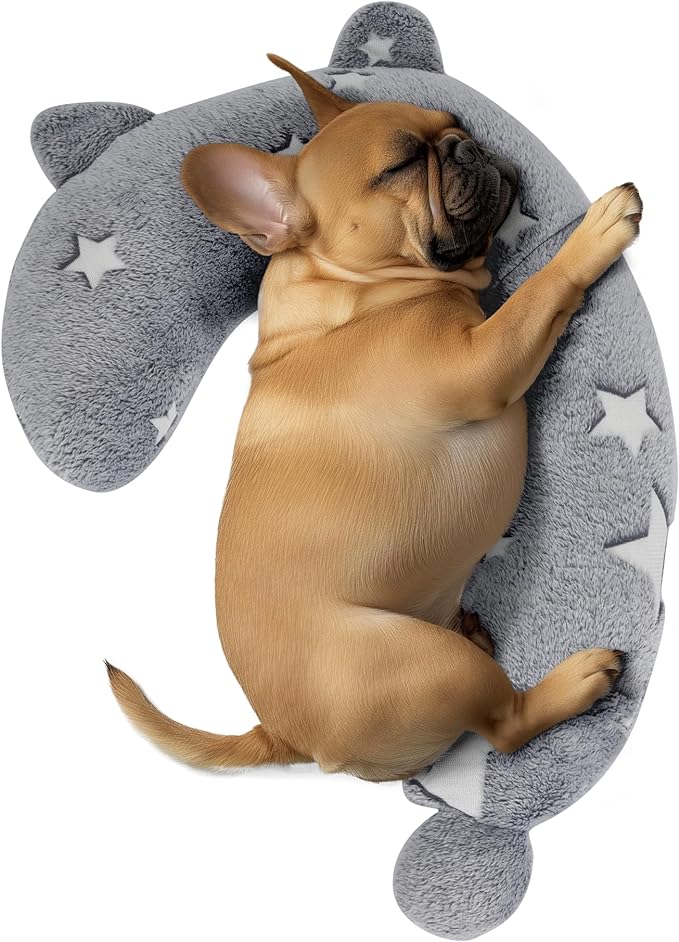 Dog Calming Pillow, Glow in The Dark Dog Throw Pillow, Soft Question Mark Pillows for Dogs, Kids, Adults, Washable Dog Bed Pillow, Cozy Dog Body Pillow (M Gray)