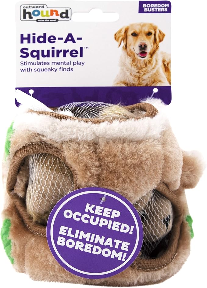 Outward Hound Hide A Squirrel Plush Dog Toy Puzzle, Small