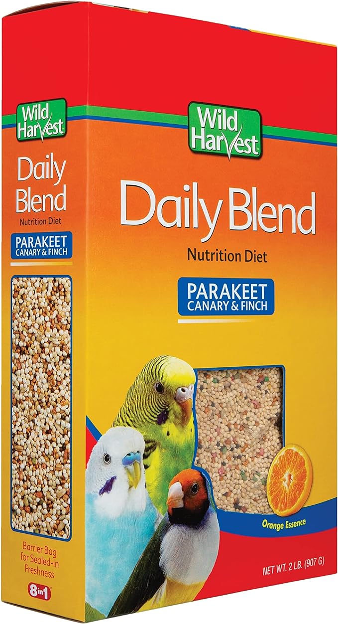 Wild Harvest Daily Blend for Parakeet, Canary, Finch & Small Birds 2lb (Pack of 4)
