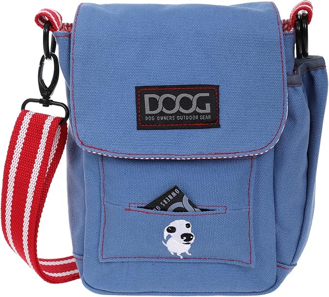DOOG | Walkie Bag | Adjustable Shoulder Bag with Poo Bag Compartment and Water Bottle Compartment | Light Blue