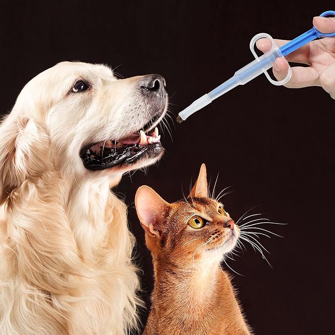 2 Pieces Pet Pill Plunger Popper for Small Cats Dogs Pill Gun Dispenser Shooter Pet Piller Soft Tip Tablet Syringe Pusher Animal Medicine Feeder for Feeding Accessories (Blue)