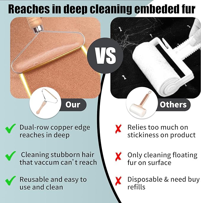 Pet Hair Remover for Couch - 2 Pack Dog Cat Hair Remover for Furniture Portable Pet Hair Fur Removal Tools Carpet Rakes Scraper for Furniture Car Mat Pet Tower Rugs