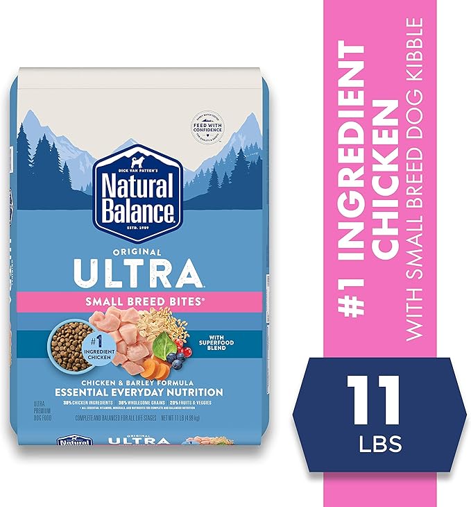 Natural Balance Original Ultra Chicken & Barley Small-Breed Bites Dry Dog Food 11 Pound (Pack of 1)