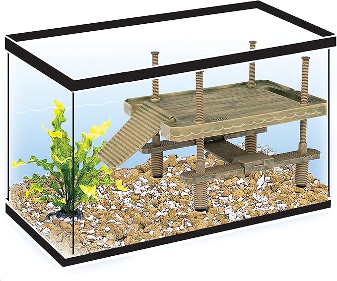 Penn-Plax Reptology Aquatic Turtle Pier and Basking Platform | Floating above Tank | Decorative, Functional, and Naturally Inspired for Aquariums and Terrariums | Large Size (REP603)