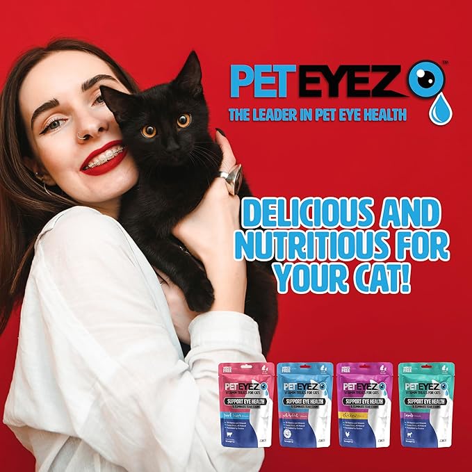 Pet Eyez Vitamin Treats for Cats - Tear Stain Remover - Eye Health Support - Reduces Itching & Allergies - Whitefish Flavor - 1oz