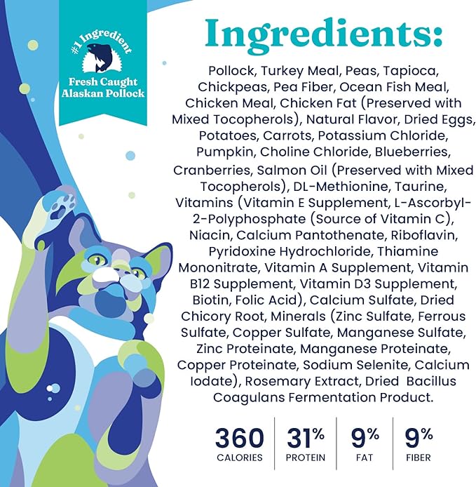 Solid Gold - Fit as a Fiddle Weight Management Cat Food - Low Calorie Grain Free Dry Cat Food Recipe with Alaskan Pollock - Superfoods & Probiotics for Gut Health and Immune Support