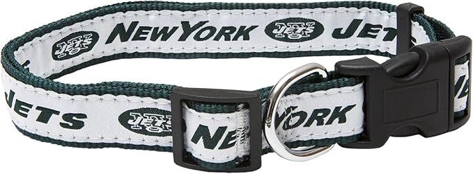 Pets First NFL New York Jets Licensed PET COLLAR, Large - Heavy-Duty, Strong, and Durable Dog Collat. Available in 32 Football Teams