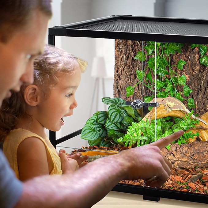 50 Gallon Reptile Tank, Glass Reptile Terrarium 36" x 18" x 18", Sliding Door, Top Ventilation, Cable Pass, Humidify Hole, Glass Reptile Cage Habitat for Bearded Dragon, Lizard, Snake, Gecko