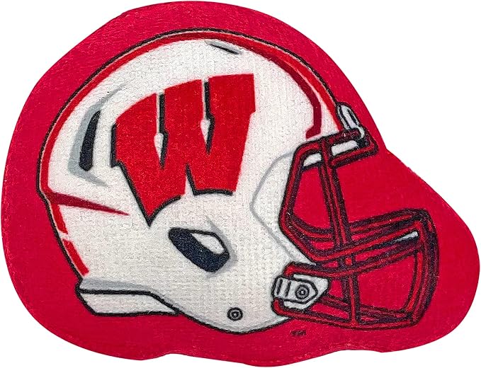 BEST PLUSH CAT TOY - NCAA WISCONSIN BADGERS Complete Set of 3 piece Cat Toys filled with Fresh Catnip. Includes: 1 Helmet Cat Toy, 1 Football Cat Toy with Feathers & 1 Beer Bottle. Beautiful Team LOGO