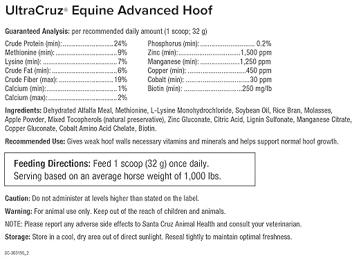 UltraCruz - sc-363195 Equine Advanced Hoof Supplement for Horses, 8 lb, Pellet (112 Day Supply)