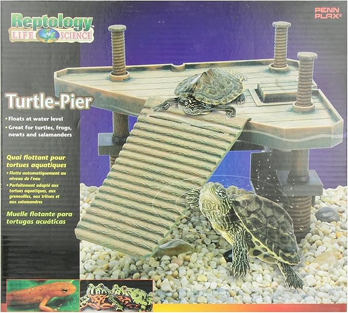 Penn-Plax Reptology Turtle Pier and Basking Platform, Decorative, Functional, and Naturally Inspired for Aquariums and Terrariums Medium Size