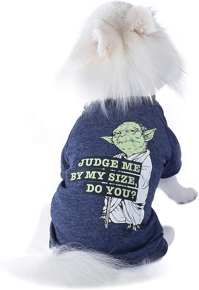 Star Wars for Pets Judge Me by My Size, Do You? Dog Tee | Star Wars for Pets Dog Shirt | Size Small | Soft, Cute, and Comfortable Dog Clothing and Apparel, Cute Dog Clothes