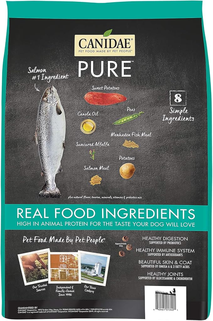 Canidae Pure Real Salmon & Sweet Potato Recipe Adult Dry Dog 4 LB (packaging may vary)