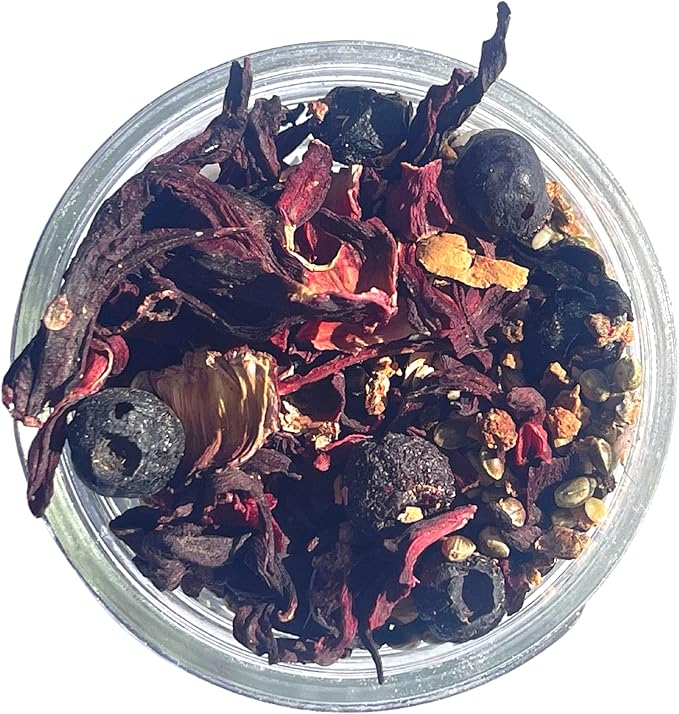 Berry Hibiscus Hermit Crab Food - Colorful Blend Diet of Hibiscus Flowers, Blueberries, Hemp Seed, Coconut Chips & White Birch Bark - Aquatic Pet Animal Snack Treat | 25g, Multi