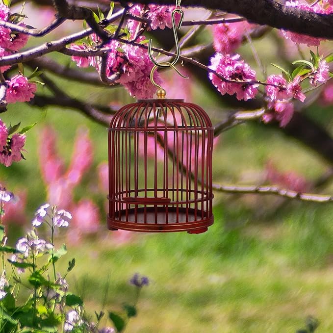 PRETYZOOM Pet Cage Garden Insert Shelter Hanging Cage Wood Cage Hamster Habitat Firefly Cage Cage Pets Supplies Vintage Bird Cage Hanging Cage Container Wooden Metal