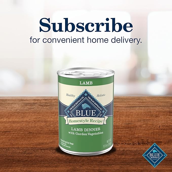 Blue Buffalo Homestyle Recipe Natural Adult Wet Dog Food, Lamb 12.5 oz cans (Pack of 12)