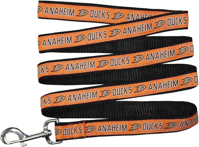 Pets First NHL Anaheim Ducks Leash for Dogs & Cats, Medium. - Walk Cute & Stylish! The Ultimate Hockey Fan Leash!, 4 ft Long x 0.62 in Width, ANA-3031-MD