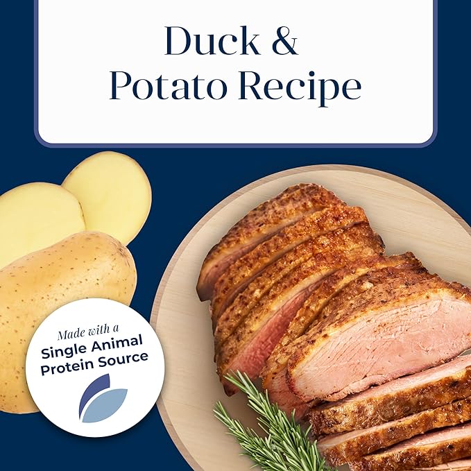 Blue Buffalo Basics Adult Grain-Free Wet Dog Food for Skin & Stomach Care, Limited Ingredient Diet, Duck & Potato Recipe, 12.5-oz. Cans (12 Count)