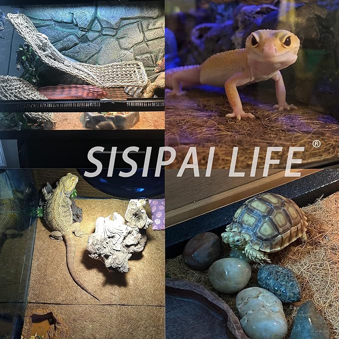 Reptile Carpet Natural Coconut Fiber, 36" x 18" Tortoise Carpet Mat for Pet Terrarium Liner, Reptile Bedding Supplies for Lizard, Snake, Chameleon, Turtle, Bearded Dragon (2 Pack)