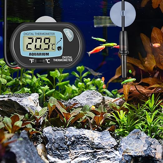 Aquarium Thermometer, Digital Water Thermometer with LCD Display, Fish Tank Thermometer, Reptile Thermometer for Terrarium Fish Tank (4)