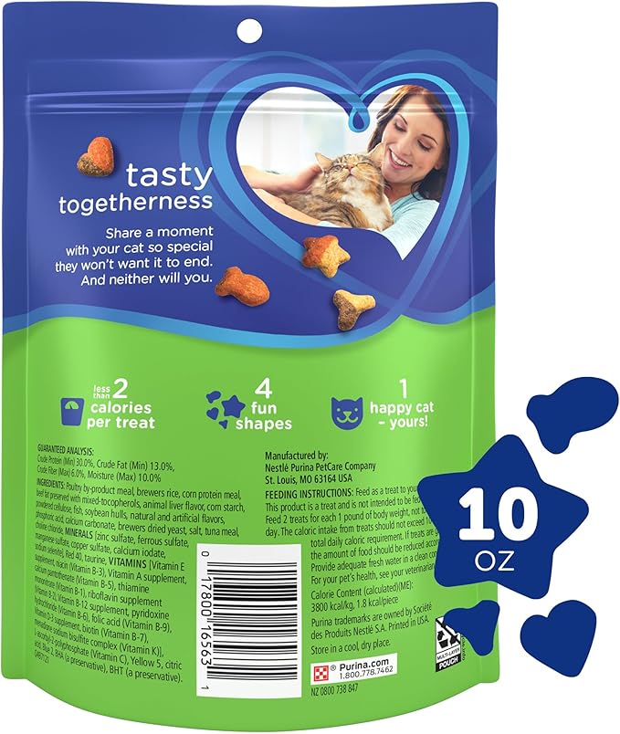 Purina Whisker Lickin's Cat Treats, Crunchy & Yummy Tuna Flavor - (Pack of 4) 10 oz. Pouches