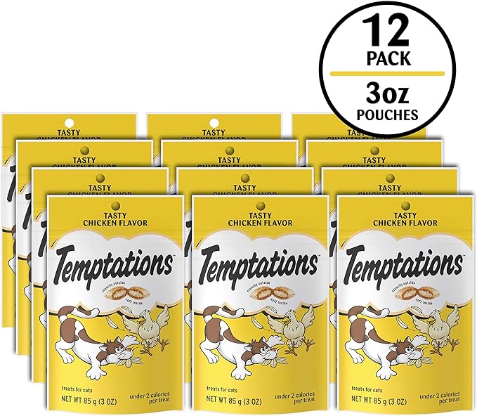Temptations Classic Treats for Cats Tasty Chicken Flavor 3 Ounces (Pack of 12)