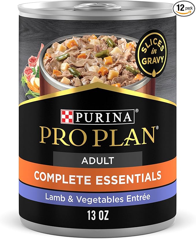 Purina Pro Plan High Protein Dog Food Wet Gravy, Lamb and Vegetables Entree - (Pack of 12) 13 oz. Cans