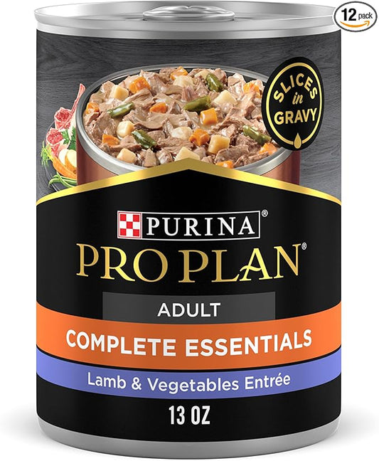 Purina Pro Plan High Protein Dog Food Wet Gravy, Lamb and Vegetables Entree - (Pack of 12) 13 oz. Cans