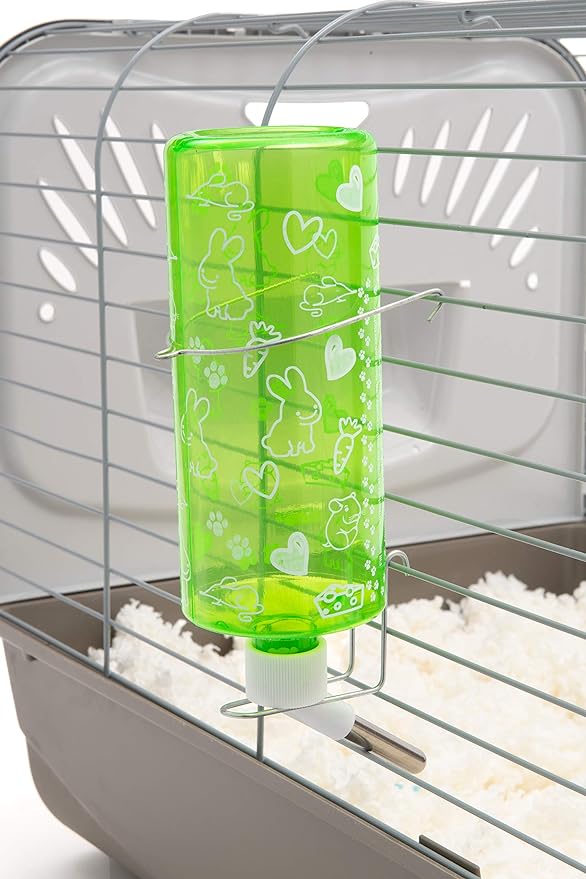 Lixit Standard Cage Water Bottles for Rabbits, Ferrets, Guinea Pigs, Hamsters, Rats, Mice and other Small Animal's (32 Ounce, Green)