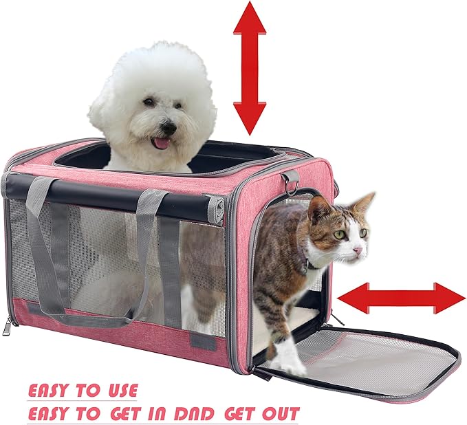 Dog soft-sided carriers Large cat carriers Cat soft-sided carriers Cat carriers Dog carriers Cat travel carriers Dog travel bag Reptile carriers Squirrel carriers Guinea pig carrier(Large Pink)