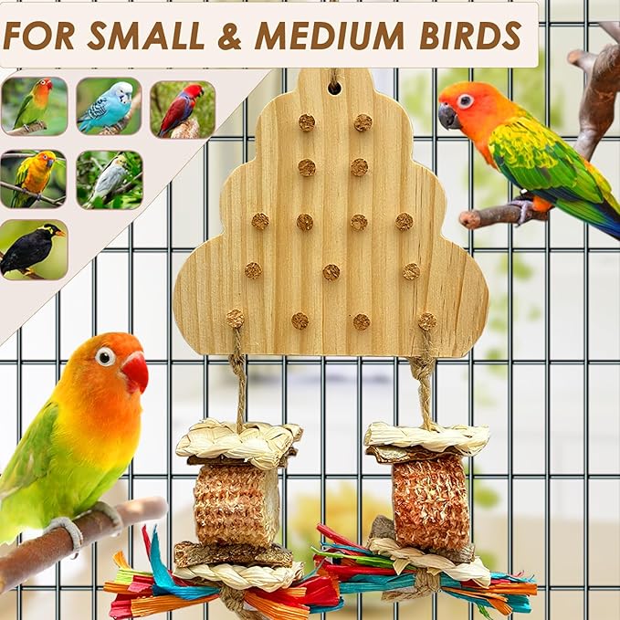 Conure Toys, Bird Shredder Foraging Toys Parakeet Chewing Hanging Toy Bird Toy for Lovebird Cockatiel Parakeet Conure Budgie Parrotlets
