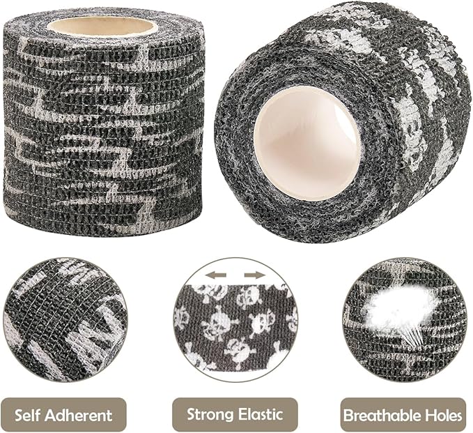 6 Rolls Self-Adhesive Bandage Wrap Grip Tape Wrap Cover Tattoo Cohesive Elastic Bandage for Tattoo Machine and Animals Wounds Wrist Healing Sprains & Swelling