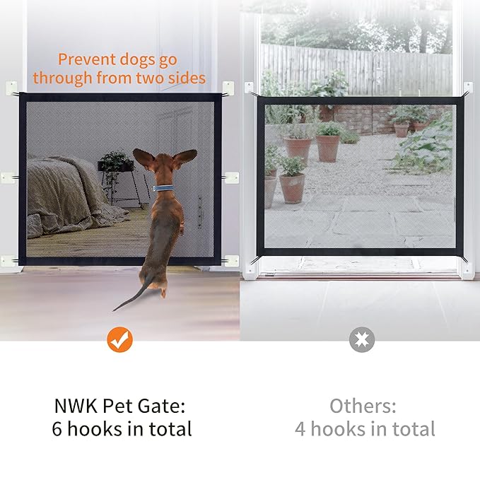NWK Magic Pet Gate for The House Stairs Providing a Safe Enclosure for Pets to Play and Rest, 6 Loops Design (30''X38'')