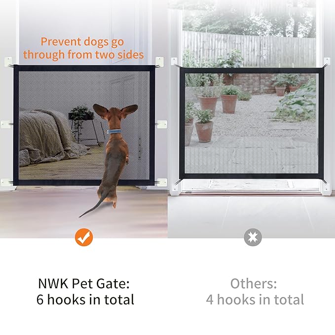 NWK Magic Pet Gate for The House Stairs Providing a Safe Enclosure for Pets to Play and Rest, 6 Loops Design (30'' X 43'')