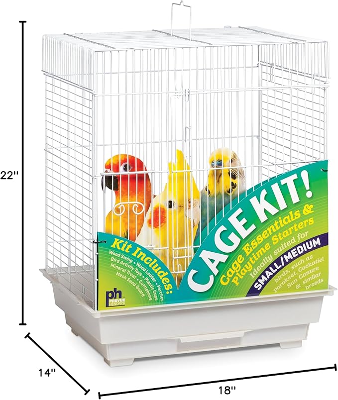 Prevue Hendryx 91320 Square Roof Bird Cage Kit, White, 5/8"