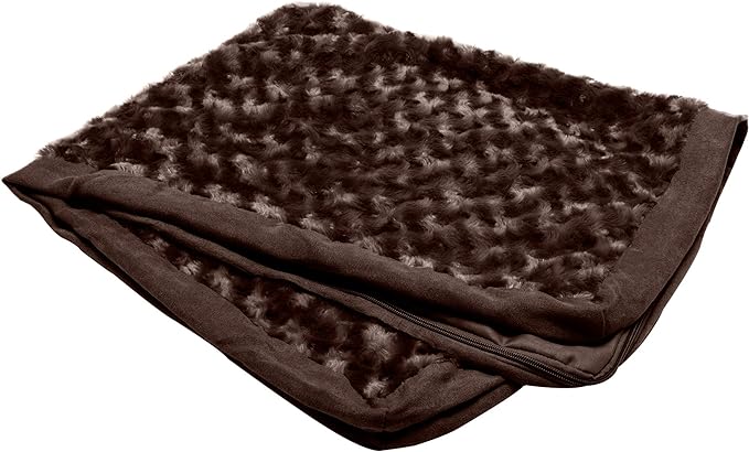 Furhaven Replacement Dog Bed Cover Ultra Plush Faux Fur & Suede Mattress, Machine Washable - Chocolate, Large