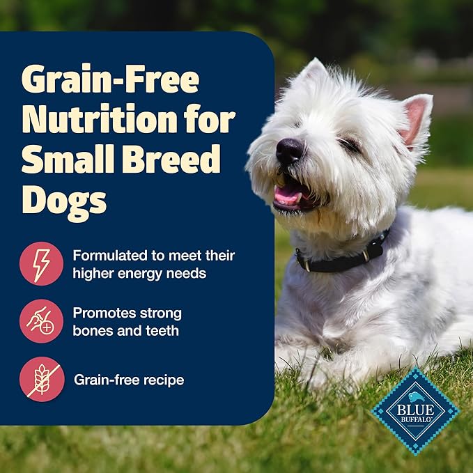 Blue Buffalo Freedom Grain-Free Small Breed Dry Dog Food, Supports High Energy Needs, Made in the USA With Natural Ingredients, Chicken & Potatoes, 4-lb. Bag