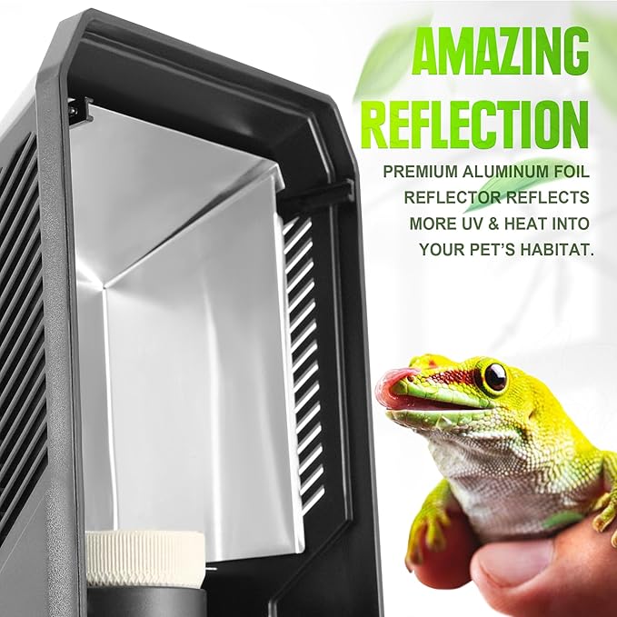 Reptile Terrarium Hood Light Fixture, Dual Lamp Paludrium Hood with Independent On/Off for Reptile Glass Terrariums Suitable UVB UVA Bulb (Bulbs Not Included)