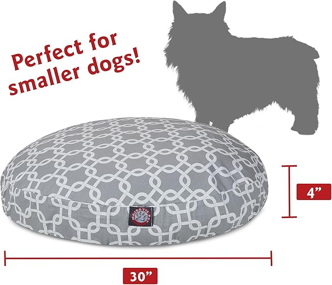 Gray Links Small Round Indoor Outdoor Pet Dog Bed With Removable Washable Cover By Majestic Pet Products