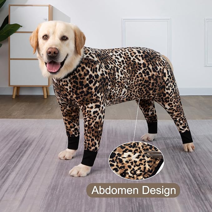 Recovery Suit for Large Medium Dogs After Surgery, Soft Breathable Anti Licking Dog Onesie E-Collar & Cone Alternative, Pet Bodysuit for Preventing Hair Loss Full Cover Wound(7XL, Leopard Print)