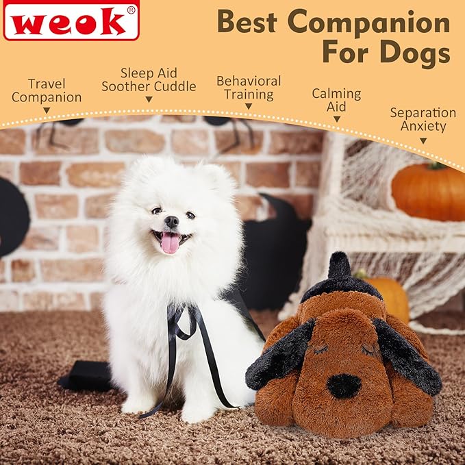 Heartbeat Puppy for Dogs- Heartbeat Helps for Dog Anxiety Relief and Calming Aid, Puppy Heartbeat Stuffed Animal Anxiety Calming Behavioral Aid Puppy Heartbeat Toy Sleep aid for Dogs Cats Pets