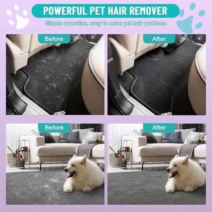 Pet Hair Remover Dog Hair Remover - Cat Hair Remover Furniture,Carpet Rake,Pet Hair Removal Tool,Pet Hair Remover for Couch,Pet Towers,Floor Mats & Rugs - Unique Carpet Scraper & Fur Remover