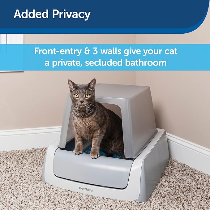 ScoopFree Self-Cleaning Litter Box Privacy Hood, Works with Second Generation ScoopFree Litter Box, Perfect for Shy or Skittish Cats, Grey