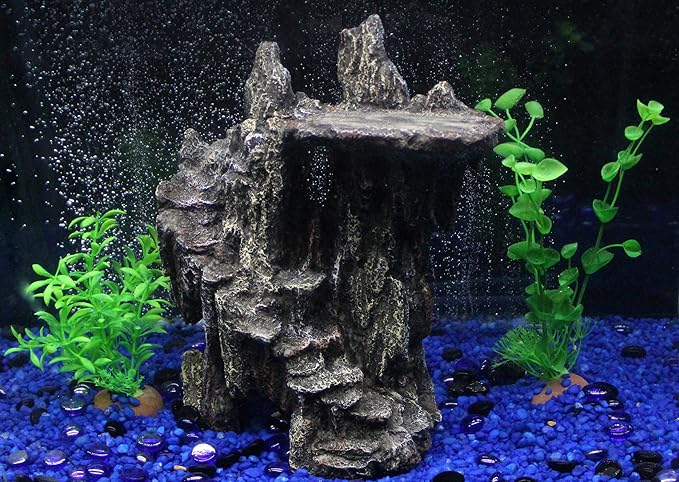 Penn-Plax (REP189) Reptology Shale Step Ledge for Aquariums & Terrariums, Adds Hiding Spots, Swim Throughs, Basking Ledges for Fish, Reptiles, Amphibians, and Small Animals (Large 2)