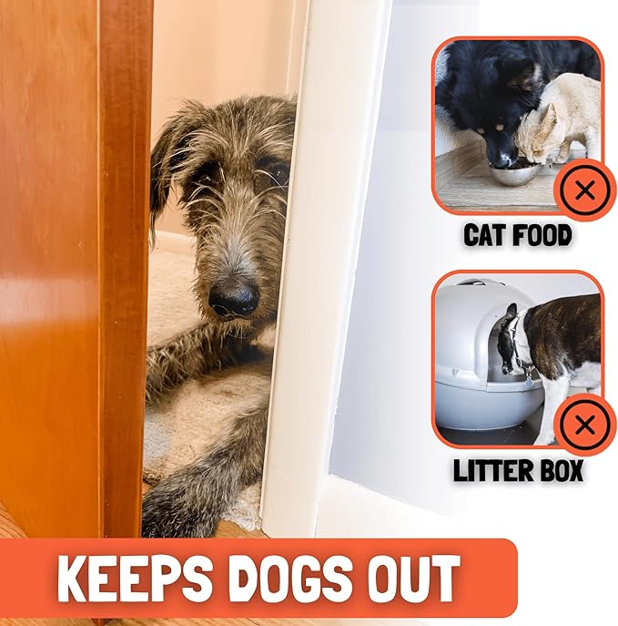 Door Buddy Door Prop for Cats - Easiest Cat Door Latch Holder to Keep Interior Door Open for Pets - Dog Proof Cat Feeding Station & Litter Box - Strong & Portable Door Stopper & Pet Gate Alternative