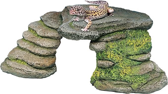 PENN-PLAX Reptology Shale Scape Step Ledge – Decorative Resin for Aquariums & Terrariums – Great for Reptiles, Amphibians, and Fish – Small